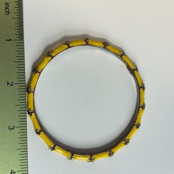 KJL Kenneth Jay Lane Bangle Vintage Yellow Elegant Bamboo Design - Picture 9 of 9